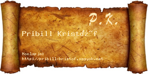 Pribill Kristóf névjegykártya